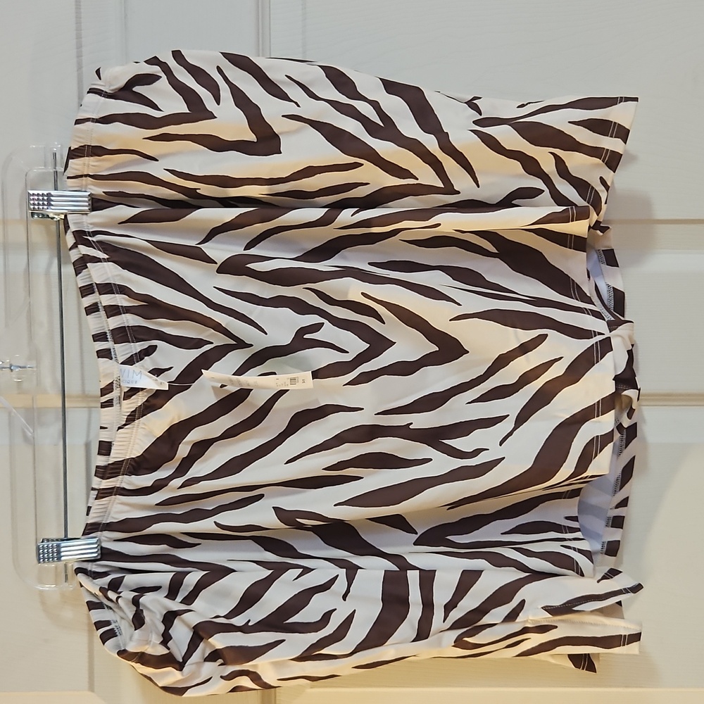 CACIQUE (LANE BRYANT) SIDE SLIT SWIM SKIRT: ZEBRA BIRCH: NEW WITH TAGS: SZ 30